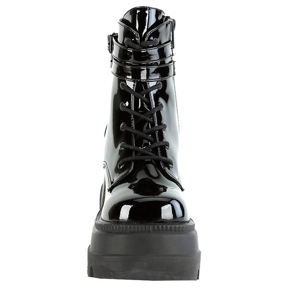 Demonia Shaker 52 Paint it Black Platform Boots - Patent Black - Picture 5 of 6